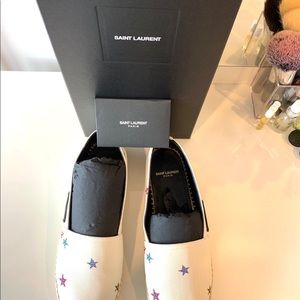AUTHENTIC YSL ESPADRILLES IN FUN STAR PRINT CANVAS
